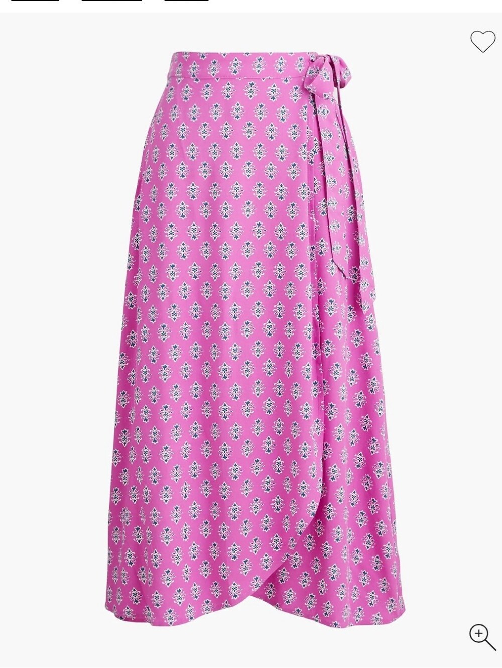 J. Crew Pink Floral Wrap Skirt